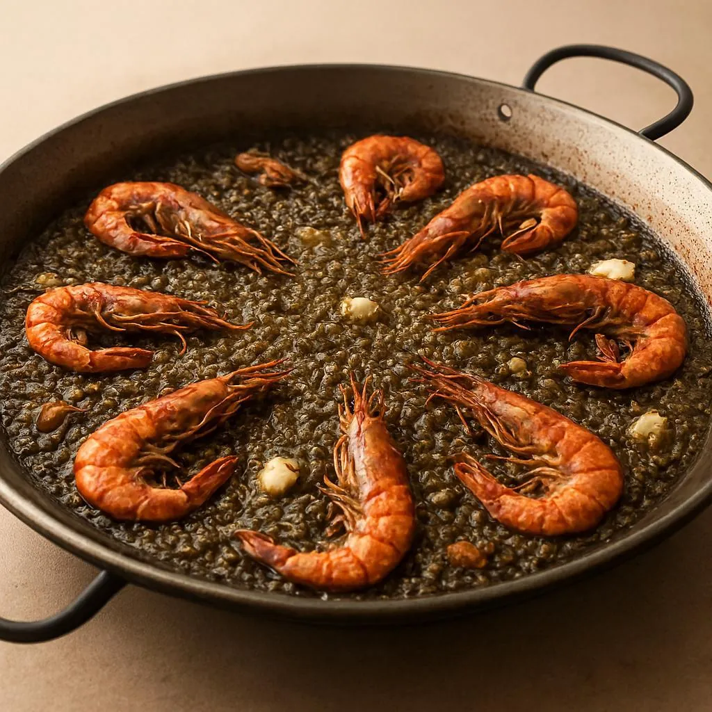 Arròs negre amb gambes